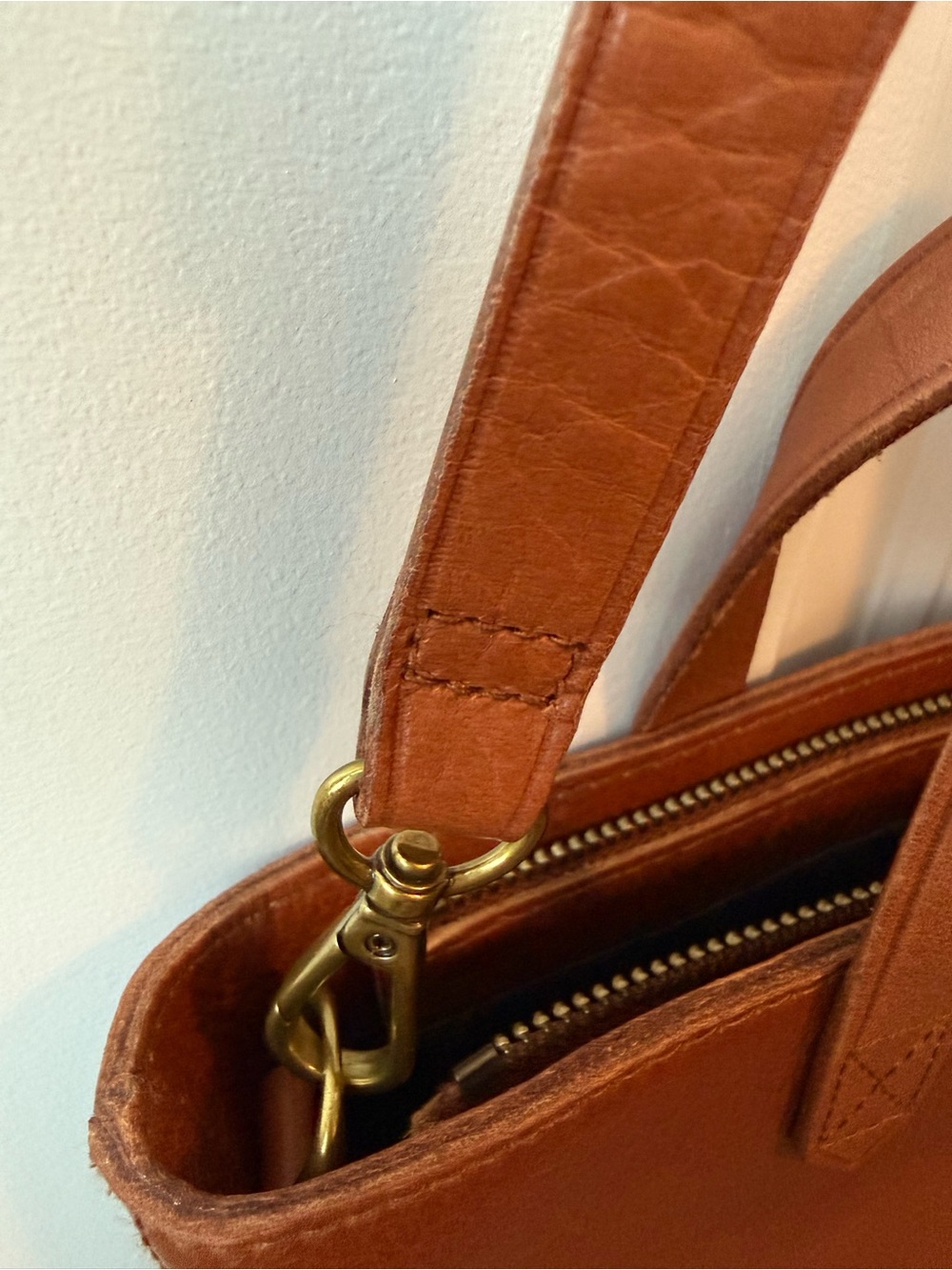 Madewell Brown Leather Crossbody Tote - Picture 7 of 16